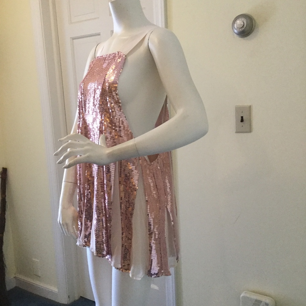 Rose Gold Sequin Free People Dress - Picture 2 of 8